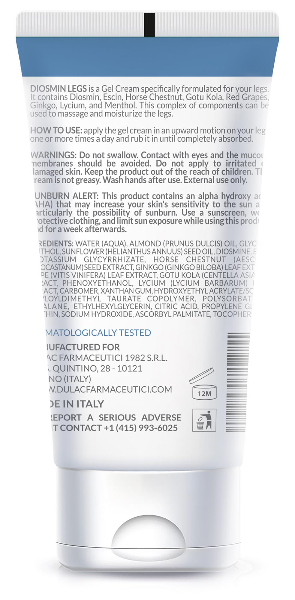 Dulàc Diosmin Legs Gel Cream 5.07 fl oz – Varicose Veins & Leg Circulation Support