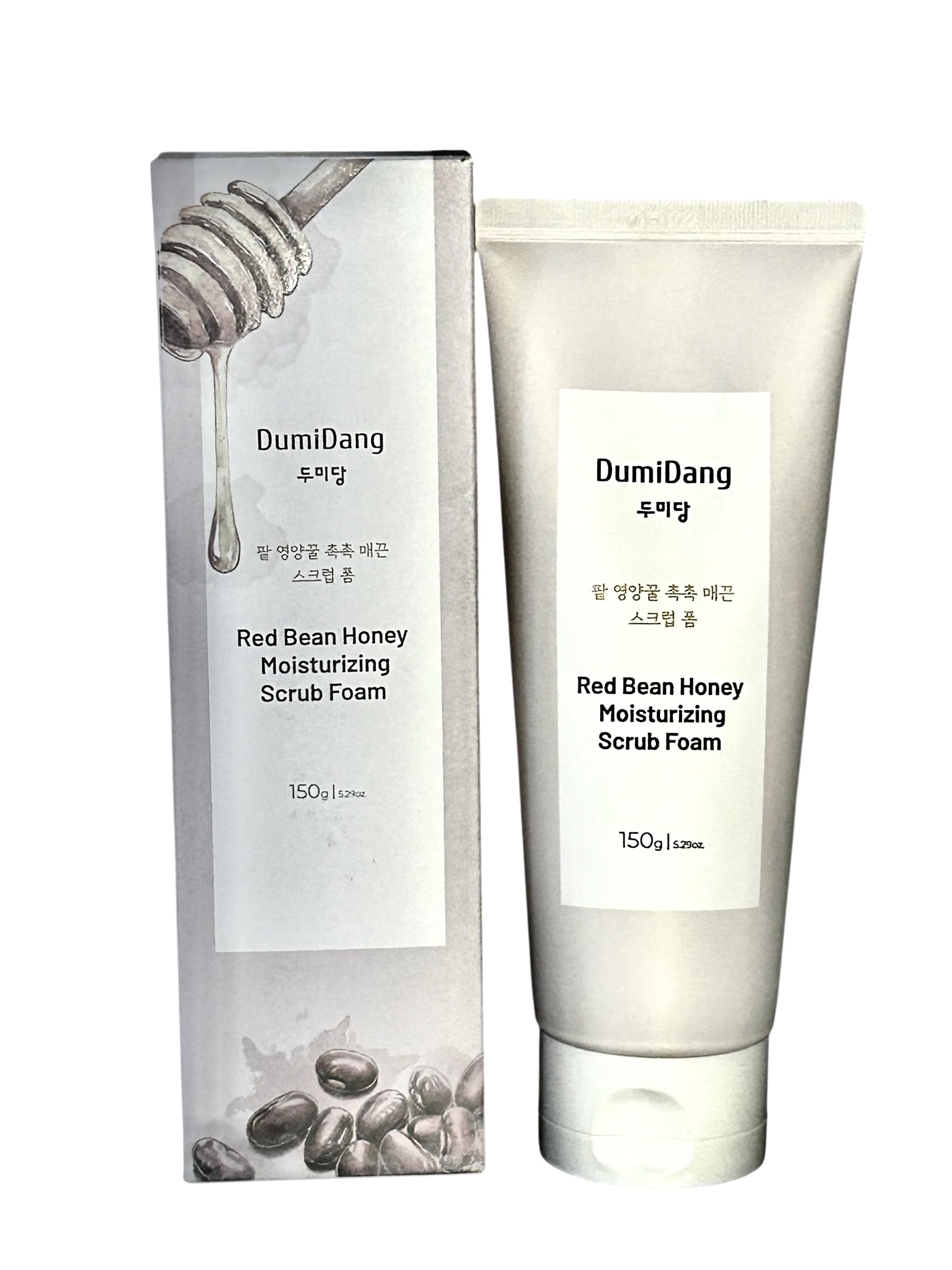 DumiDang Red Bean Honey Moisturizing Scrub Foam – Gentle Facial Exfoliation, 5.29 oz