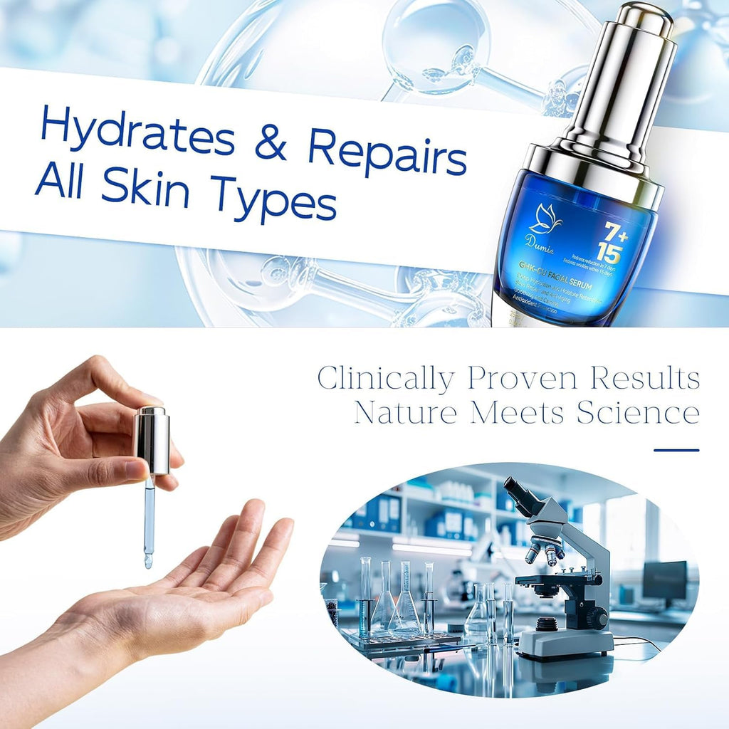 Dumie Copper Peptide Serum for Face | GHK-Cu & EGF Anti-Aging, Hydration & Firming | 25mL (Korean Skincare)