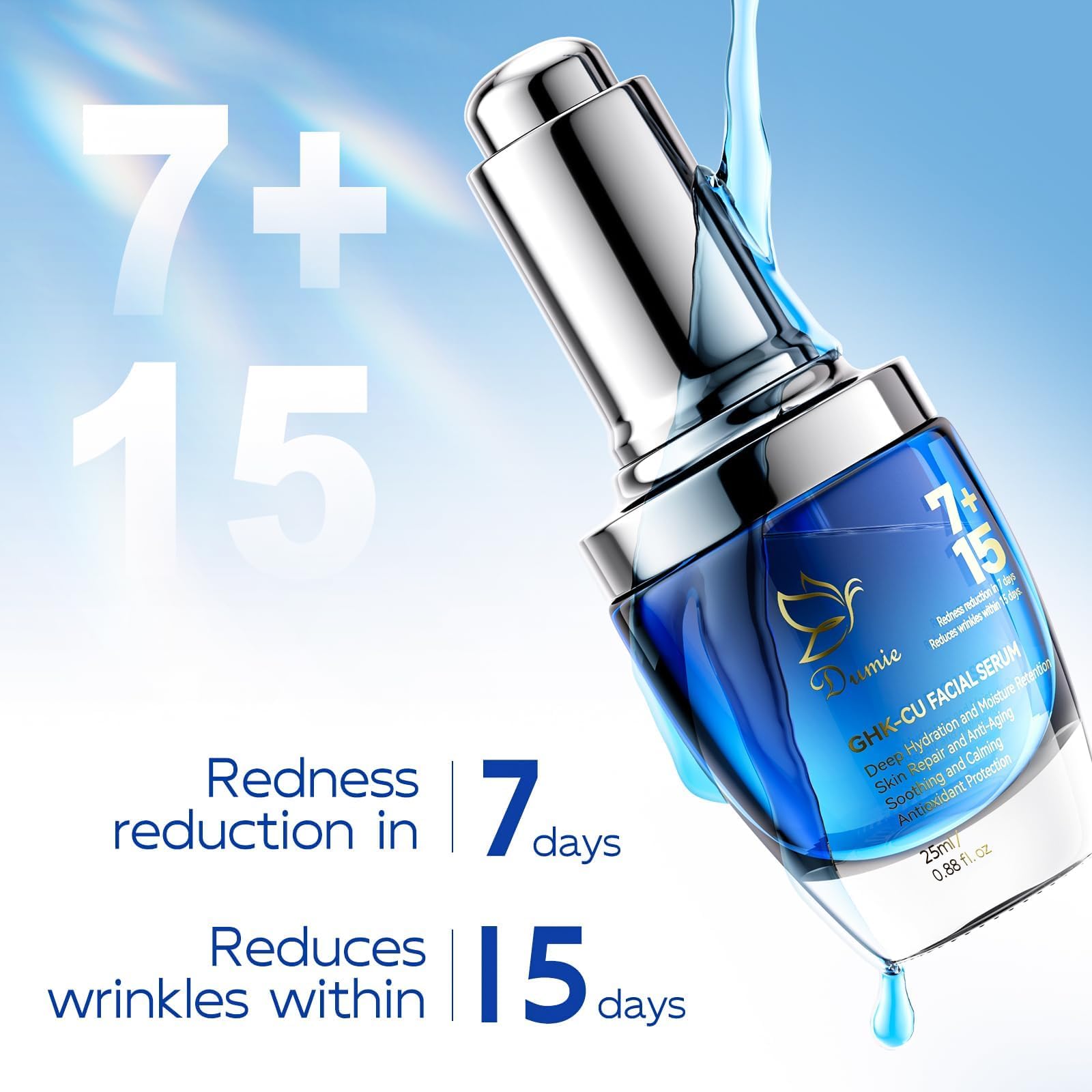 Dumie Copper Peptide Serum for Face | GHK-Cu & EGF Anti-Aging, Hydration & Firming | 25mL (Korean Skincare)