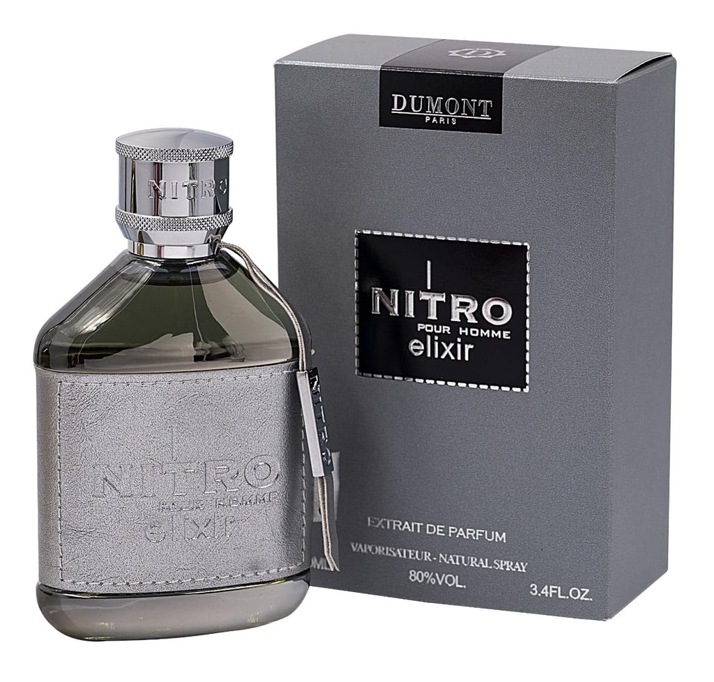 Dumont Nitro Elixir Pour Homme – Extrait De Parfum for Men | Long Lasting Luxury Fragrance | Bold, Elegant, & Sensual Scent | EDP 3.4 FL OZ | 80% Vol | Nitro Perfume for Men