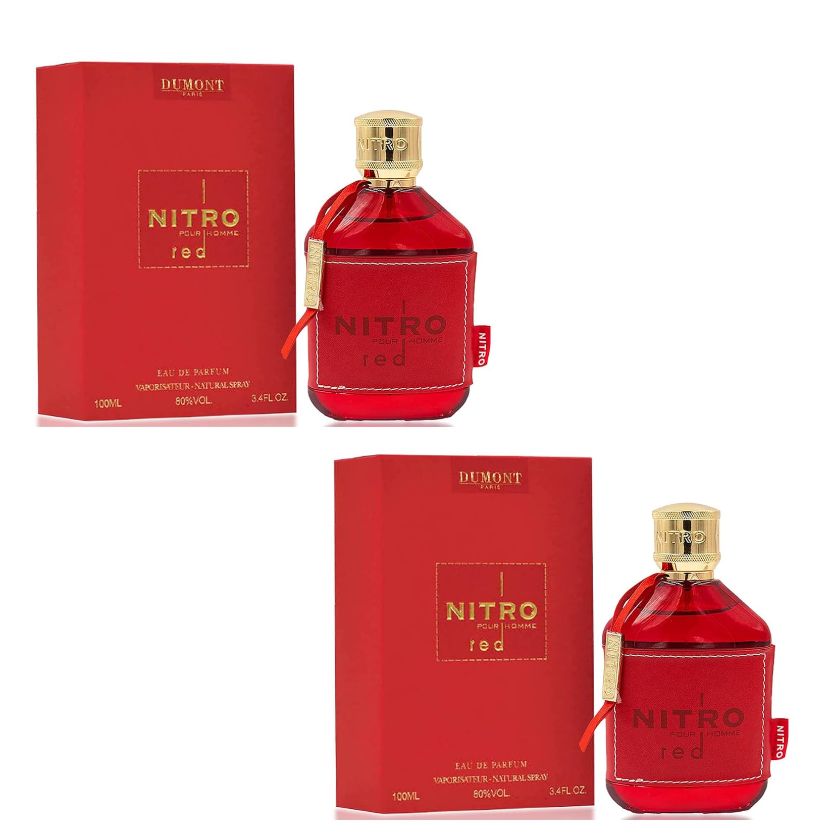 Dumont Nitro Red Pack of 2 Eau de Parfum Set – 3.45 fl oz Each