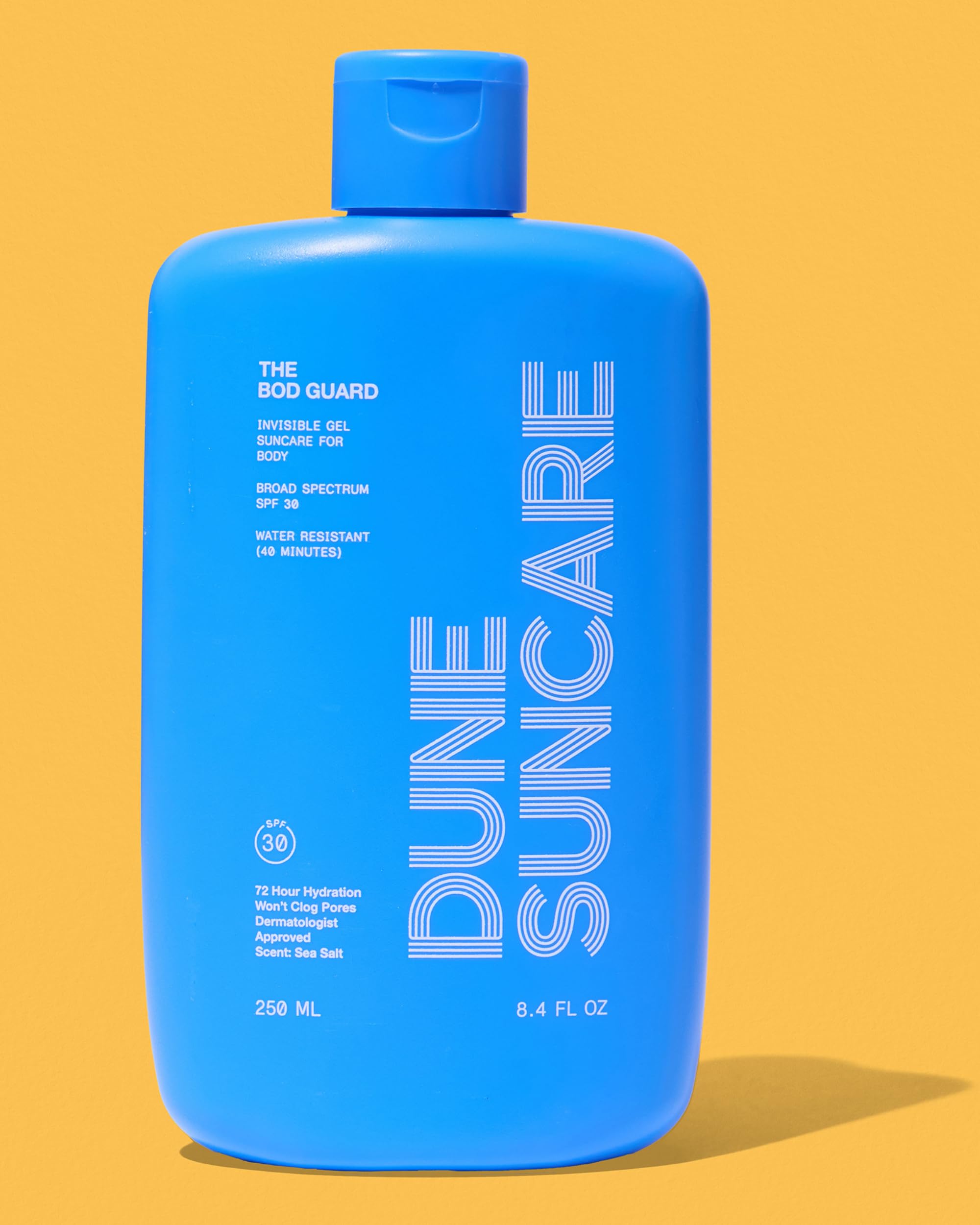 DUNE SUNCARE The Bod Guard: Award-Winning Clear Gel Sunscreen SPF 30 | 72-Hour Hydration, 40-Min Water Resistant (8.4 Fl Oz)
