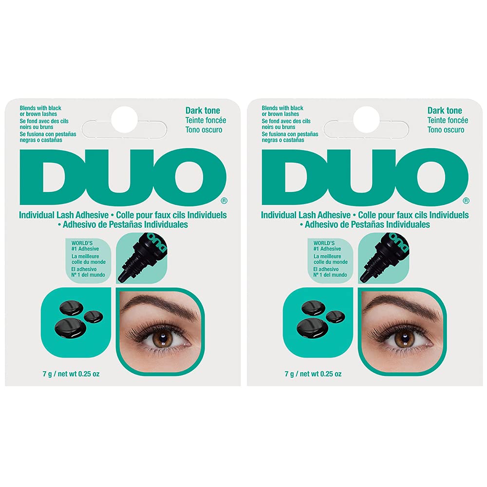 DUO Individual Lash Adhesive Dark – Strong Hold, Quick-Dry Lash Glue (0.25 oz, 2 Pack)