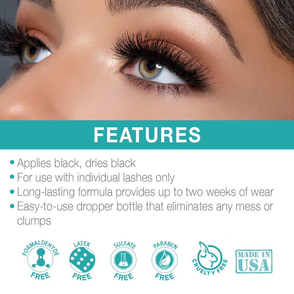 DUO Individual Lash Adhesive Dark – Strong Hold, Quick-Dry Lash Glue (0.25 oz, 2 Pack)
