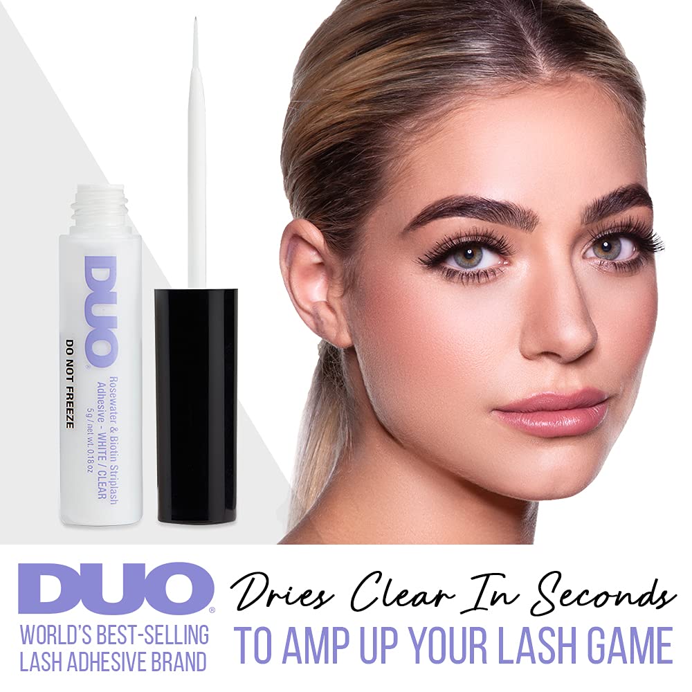 DUO Rosewater & Biotin Striplash Adhesive – Clear, 2-Pack