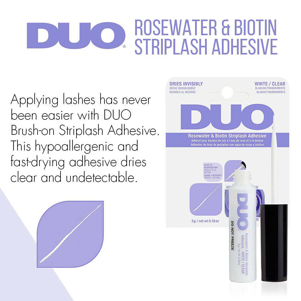 DUO Rosewater & Biotin Striplash Adhesive – Clear, 2-Pack