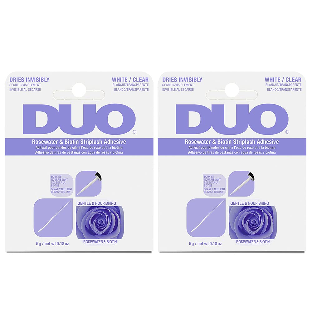DUO Rosewater & Biotin Striplash Adhesive – Clear, 2-Pack