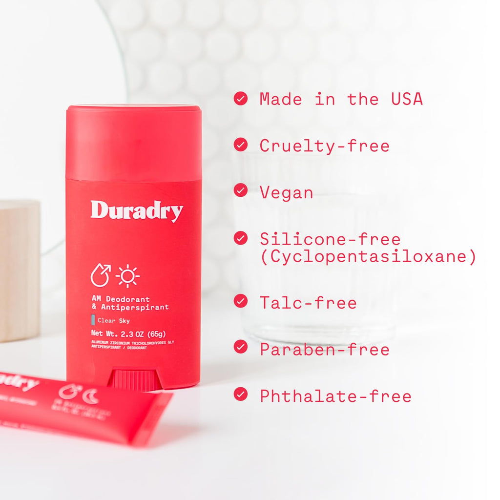 Duradry Clinical-Strength Antiperspirant Deodorant for Women and Men – 90% Natural, Talc & Silicone-Free