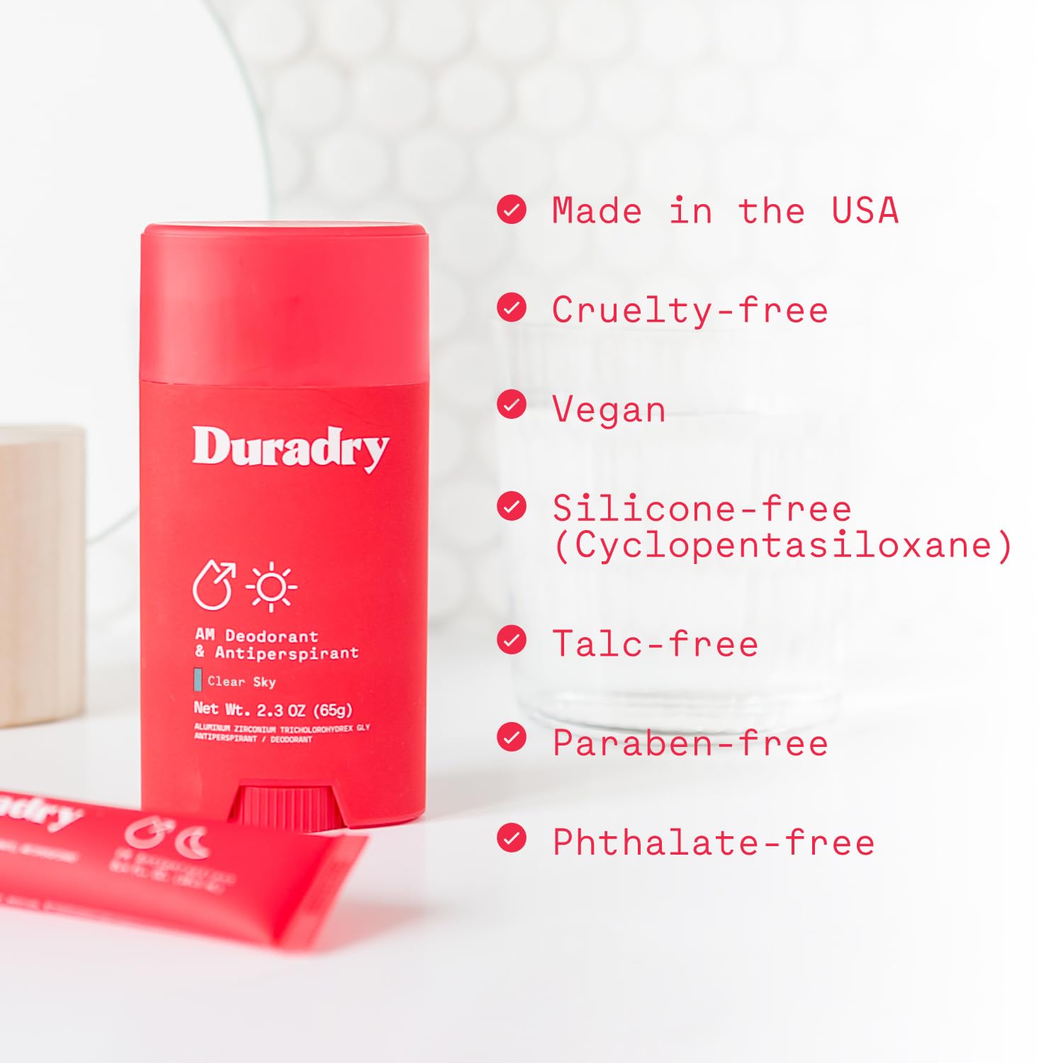 Duradry Clinical-Strength Antiperspirant Deodorant for Women and Men – 90% Natural, Talc & Silicone-Free
