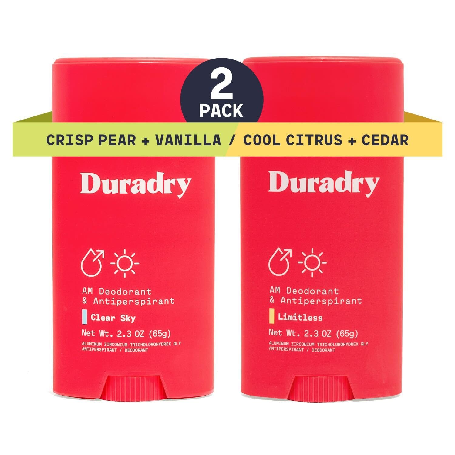 Duradry Clinical-Strength Antiperspirant Deodorant for Women and Men – 90% Natural, Talc & Silicone-Free