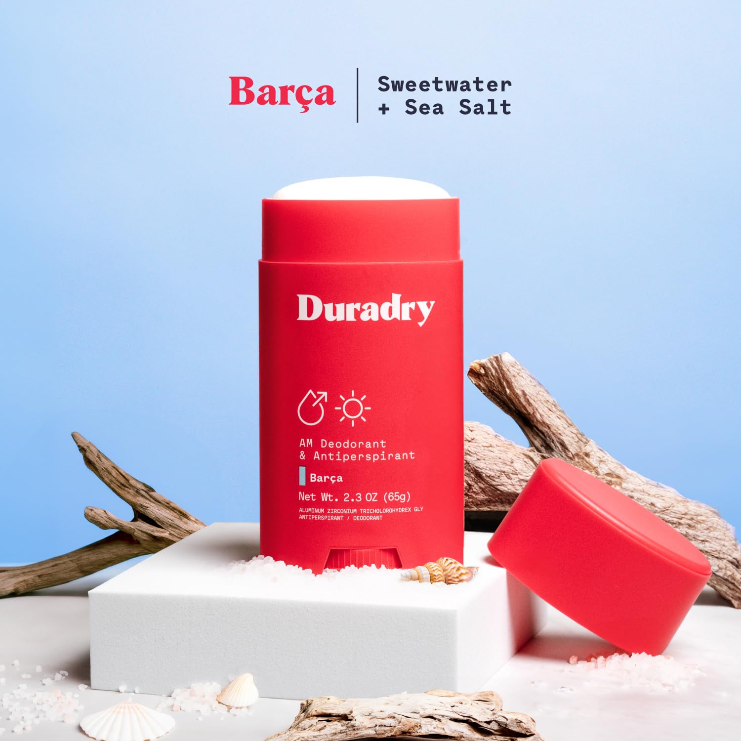 Duradry 3-Step System – Antiperspirant Stick, Sweat-Minimizing Gel, Barca Body Wash