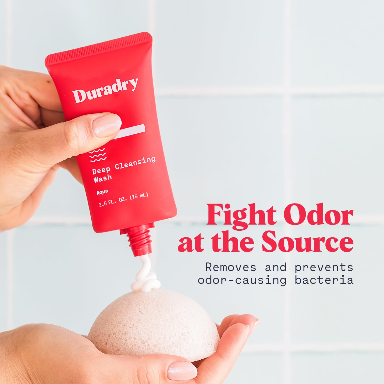 Duradry Deodorizing Body Wash for Women and Men - All-Day Odor Protection, Deep Cleansing, and Skin Moisturization | Aqua Fragrance | Travel-Size 2.5 Fl Oz (Pack of 3)