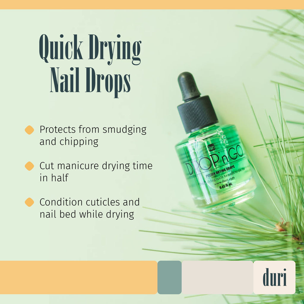duri Brush'n Go Top Coat & Drop'n Go Drying Drops – Fast Dry, Wet-Look Shine, Vegan