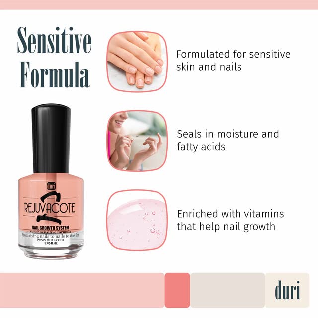 Duri Rejuvacote 2 Nail Growth Base & Top Coat – Balanced Repair for Fragile Nails (Pack of 2)