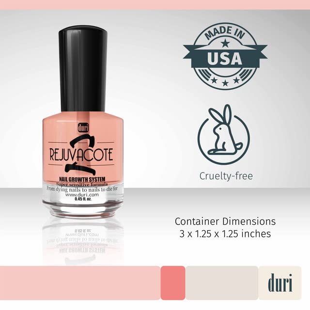 Duri Rejuvacote 2 Nail Growth Base & Top Coat – Balanced Repair for Fragile Nails (Pack of 2)