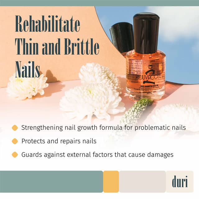 Duri Rejuvacote 2 Nail Growth Base & Top Coat – Balanced Repair for Fragile Nails (Pack of 2)