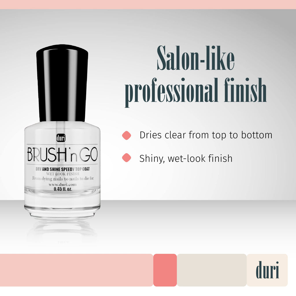 duri Brush'n Go Top Coat & Drop'n Go Drying Drops – Fast Dry, Wet-Look Shine, Vegan