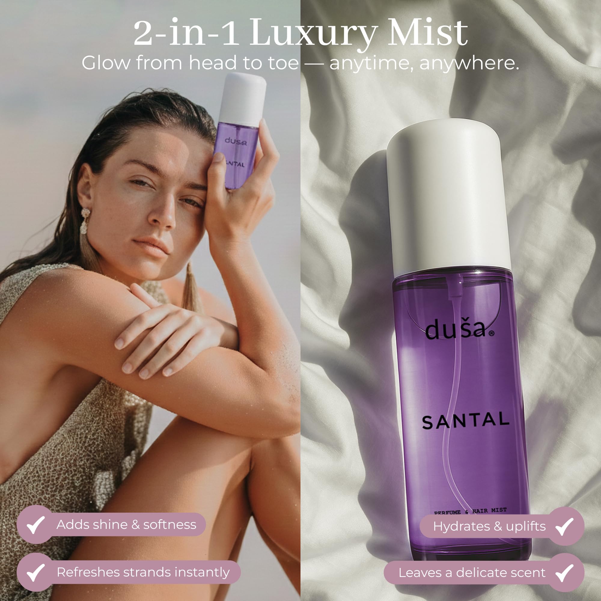 DUSA Santal Hair Perfume & Body Mist for Women — Long-Lasting Fragrance, 100 ml