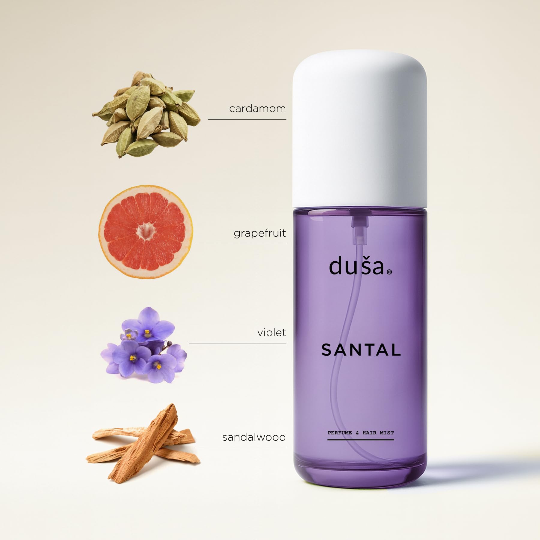 DUSA Santal Hair Perfume & Body Mist for Women — Long-Lasting Fragrance, 100 ml