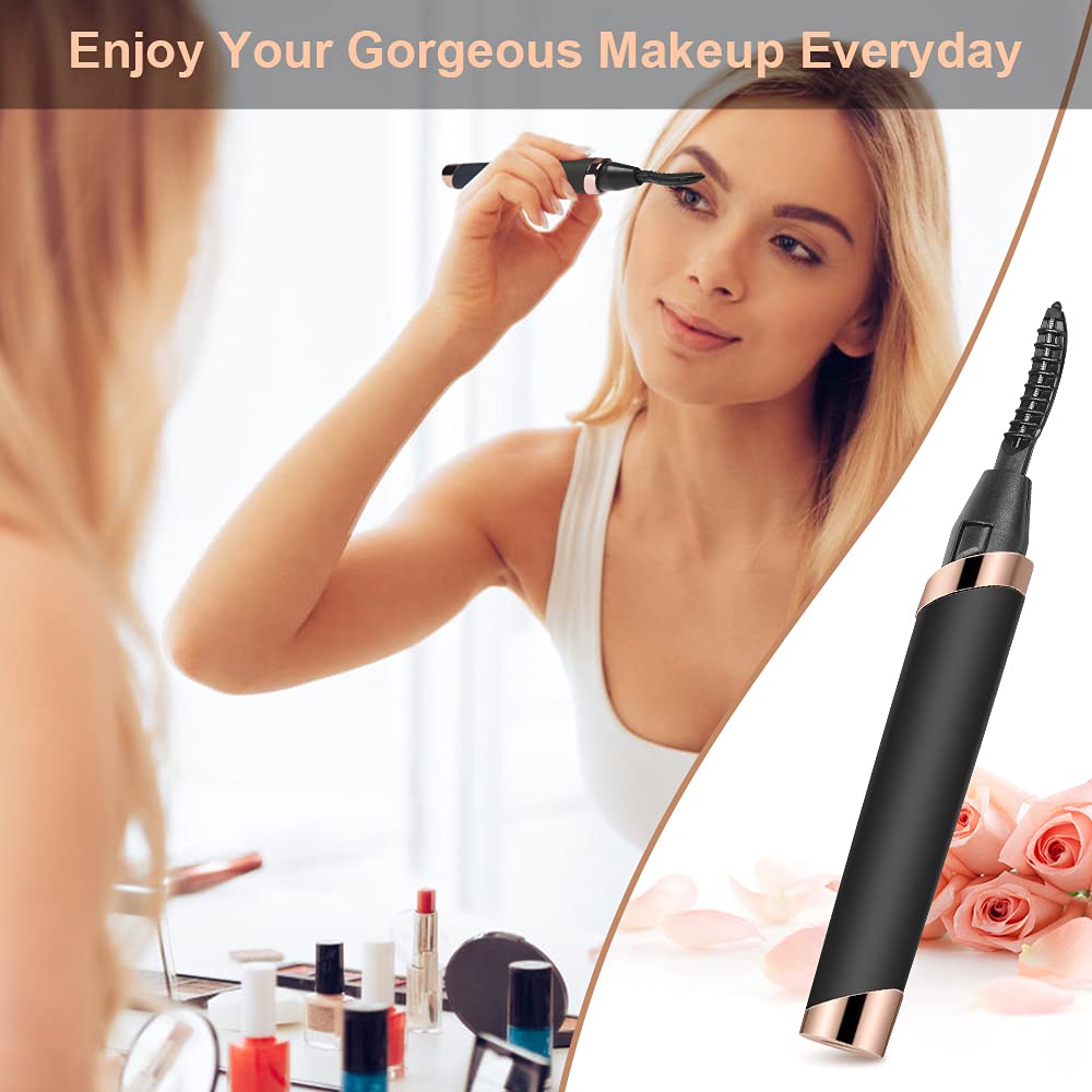 Dust2Oasis Heated Eyelash Curler – 2025 New Model, USB-C Rechargeable, 3 Temperature Settings, 24-Hour Curl