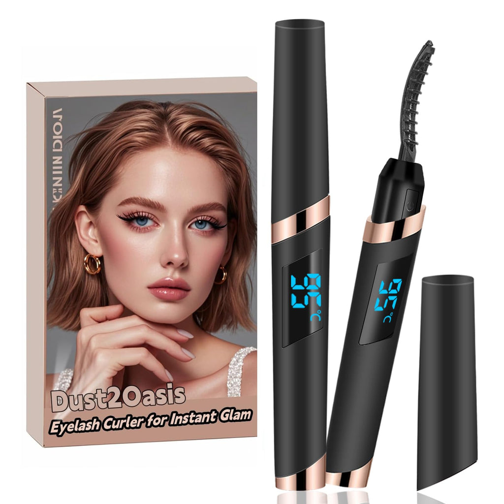 Dust2Oasis Heated Eyelash Curler – 4 Temp Settings, 10s Heat, 24h Curl