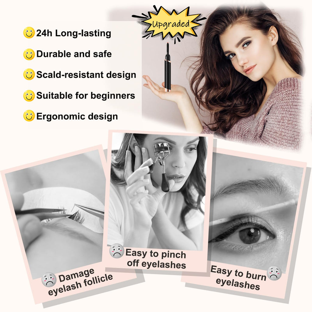 Dust2Oasis Heated Eyelash Curler – 2025 New Model, USB-C Rechargeable, 3 Temperature Settings, 24-Hour Curl