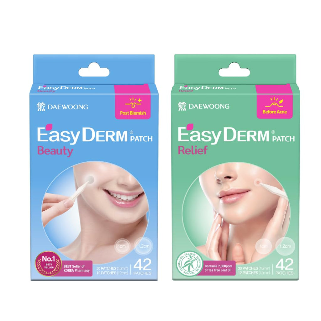 EasyDerm Pimple Patch Duo – 84 Count by DWEasyDerm | Hydrocolloid & Relief Patches with Tea Tree Oil