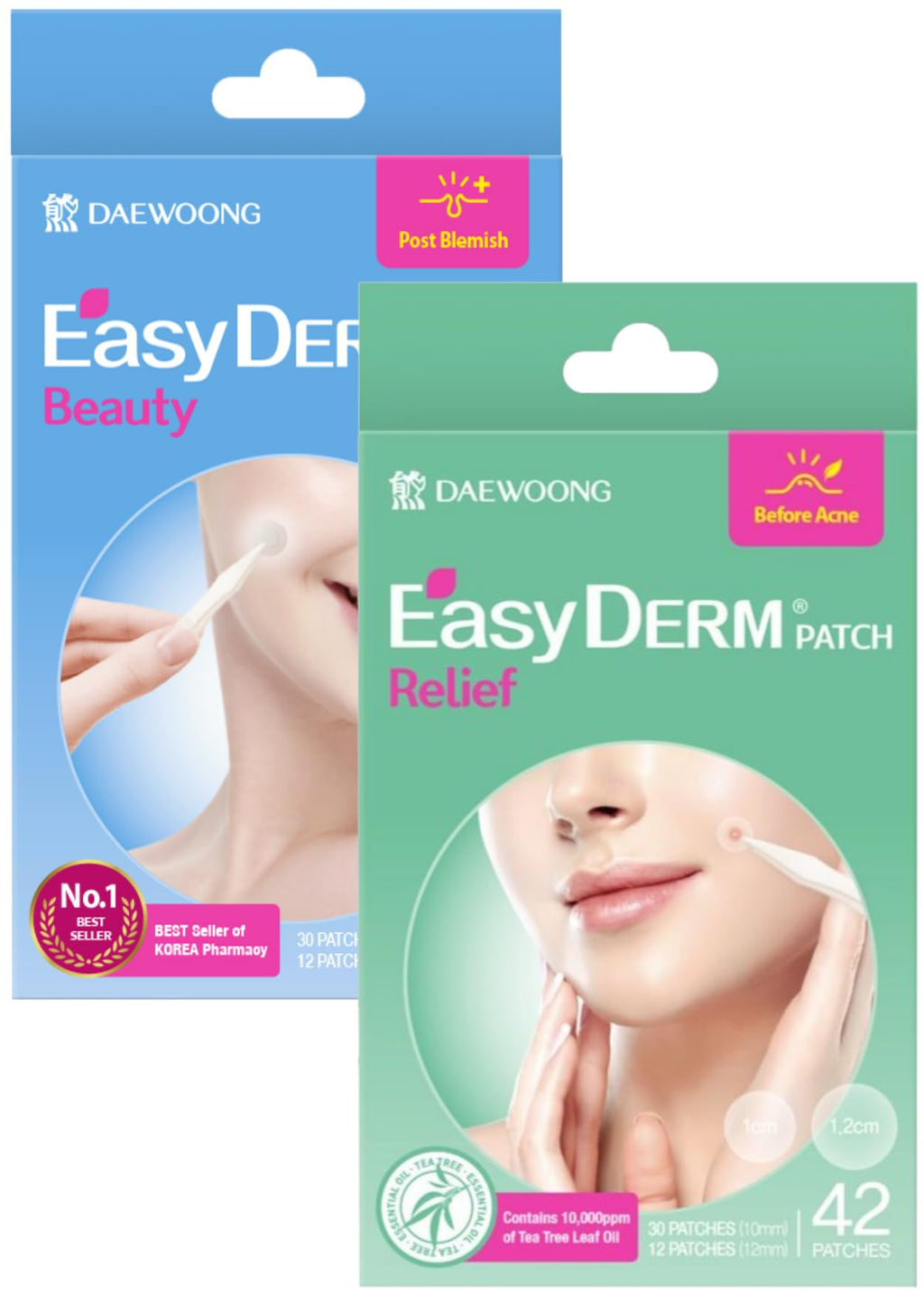 EasyDerm Pimple Patch Duo – 84 Count by DWEasyDerm | Hydrocolloid & Relief Patches with Tea Tree Oil