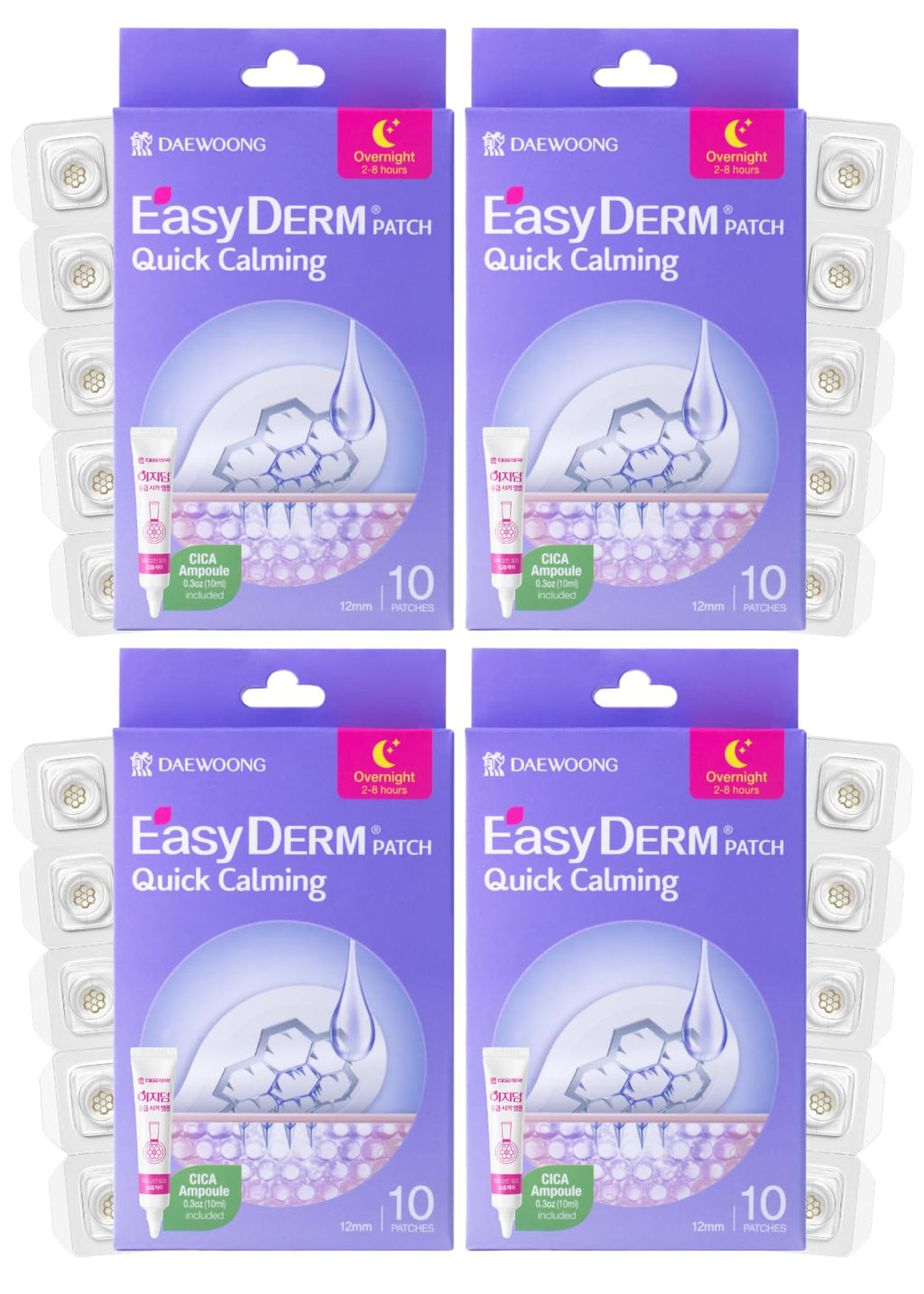 EasyDerm Quick Calming Magnesium Patches – 40 Patches (4 Pack) with Tea Tree & Cica | DWEasyDerm