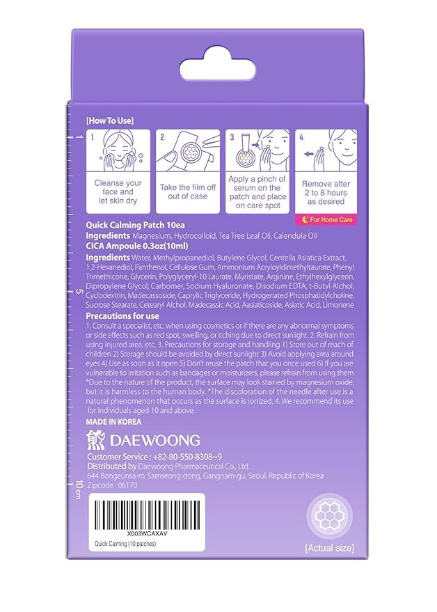 EasyDerm Quick Calming Magnesium Patches – 40 Patches (4 Pack) with Tea Tree & Cica | DWEasyDerm