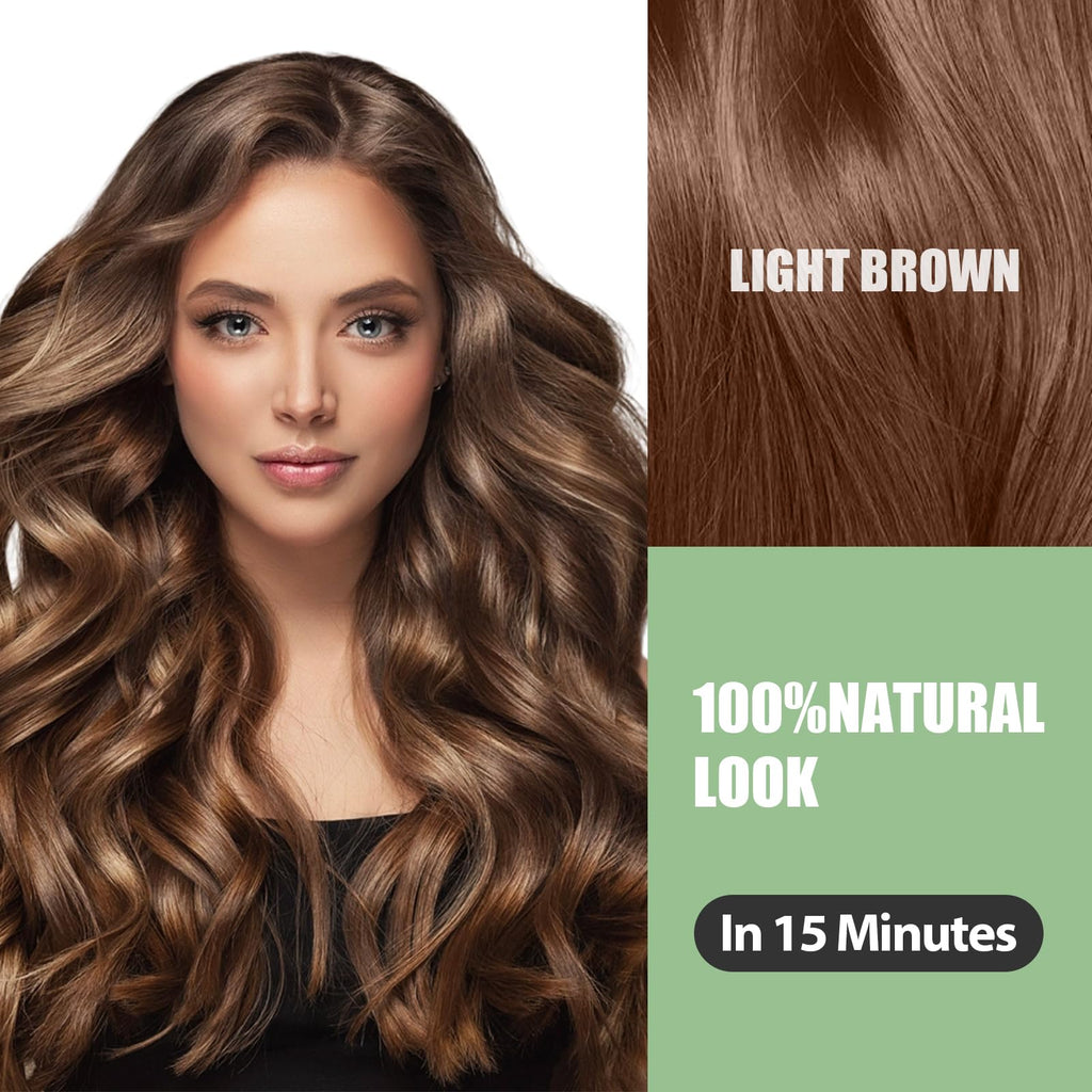 FARNDU Light Brown Hair Dye Shampoo 3-in-1 with Argan Oil – 10–15 Min Gray Coverage | DYEING 221 BC
