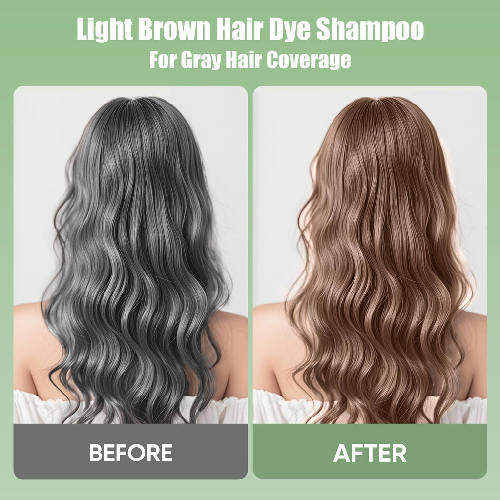 FARNDU Light Brown Hair Dye Shampoo 3-in-1 with Argan Oil – 10–15 Min Gray Coverage | DYEING 221 BC