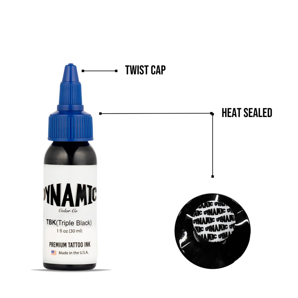 Dynamic Color Co Triple Black Ink Bottle 1oz – Pre-Dispersed Vegan Tattoo Ink