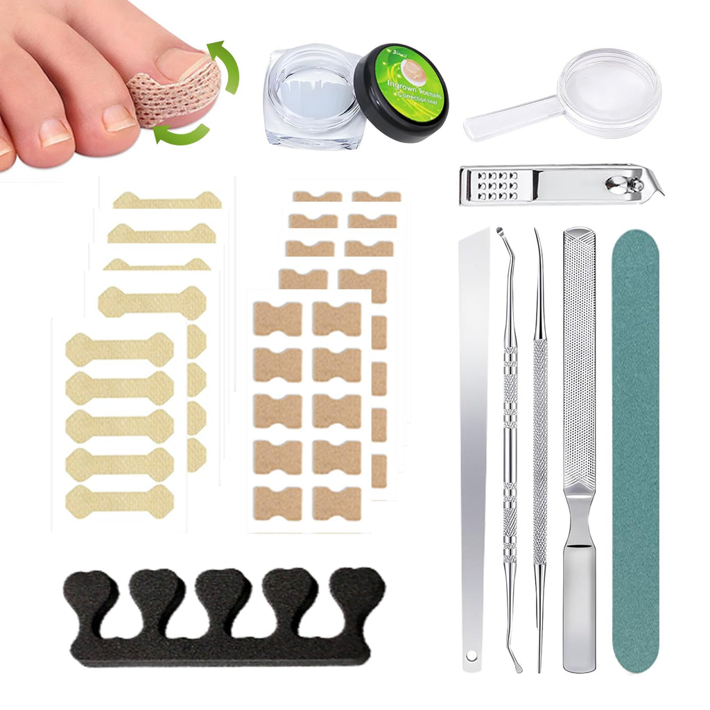 Dynaxor Ingrown Toenail Corrector Kit with Magnifier – Home Nail Care Tools