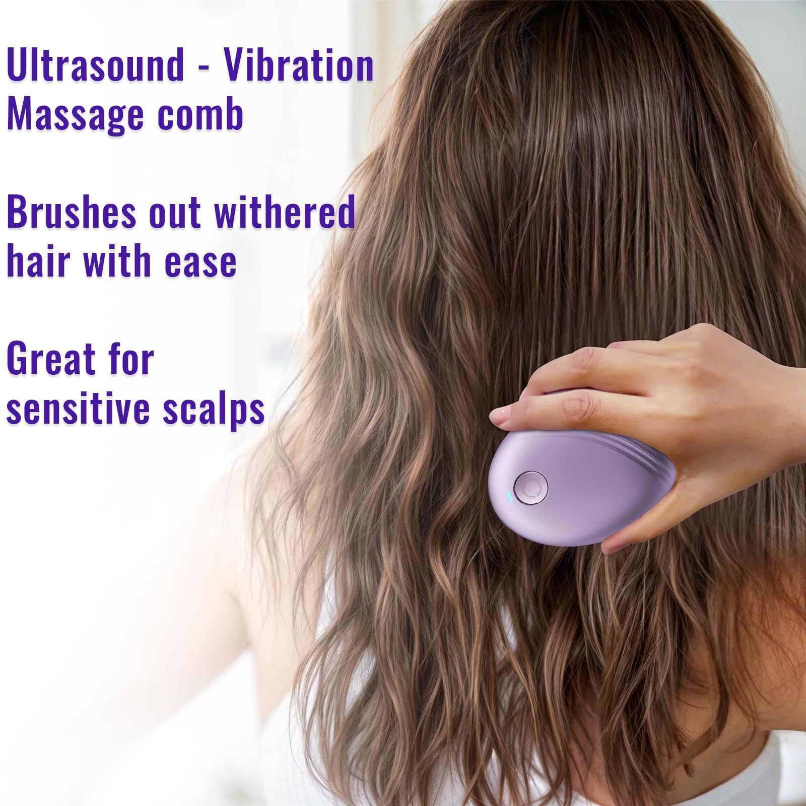 DYUHOOAO Scalp Massager Hair Growth Brush – Electric Head Massager with Sonic Vibration (Purple)