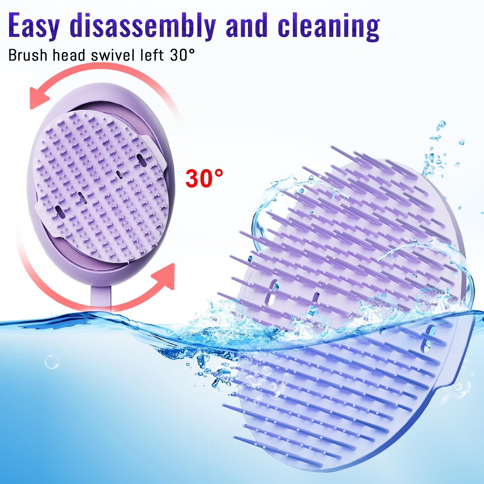DYUHOOAO Scalp Massager Hair Growth Brush – Electric Head Massager with Sonic Vibration (Purple)