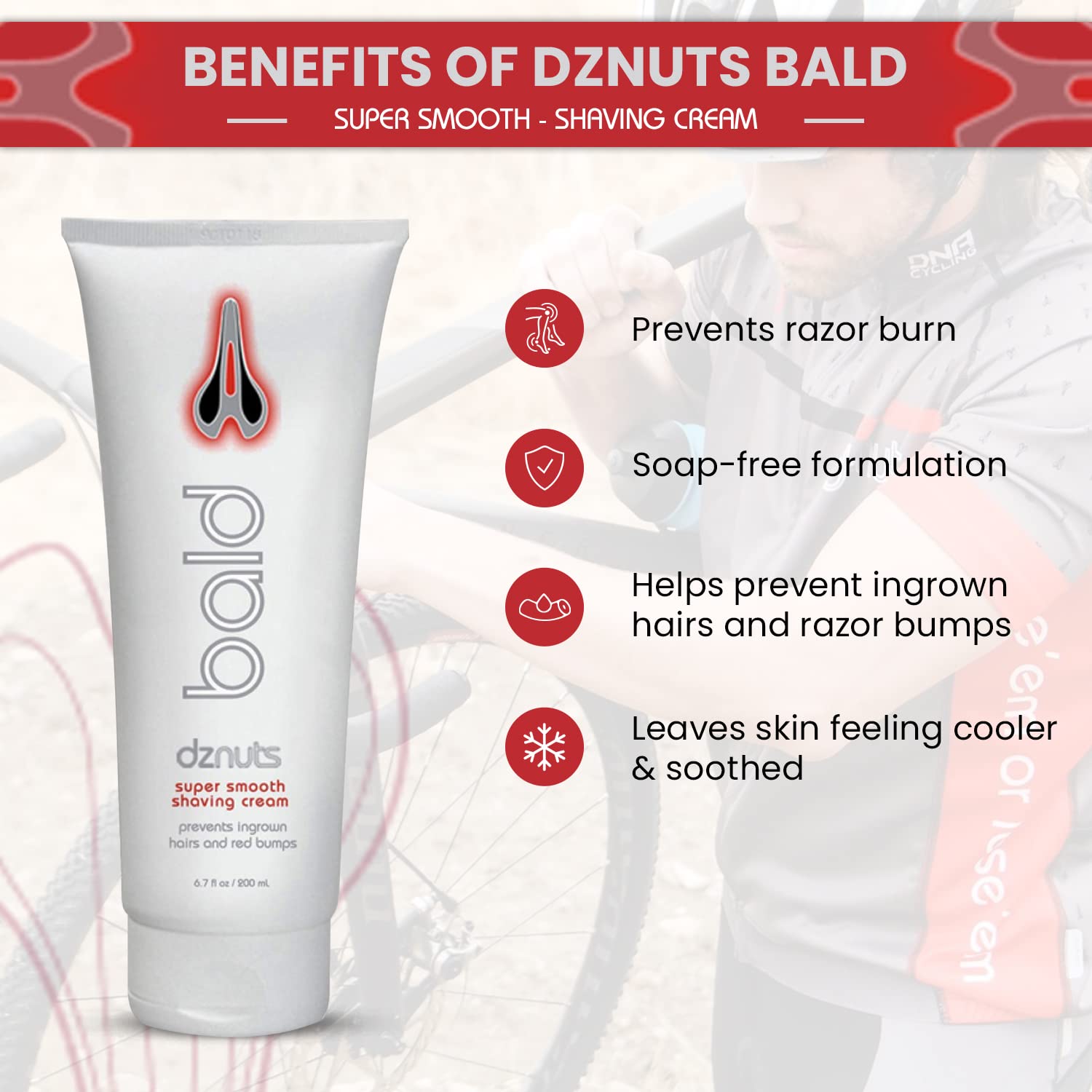 dznuts Pro Chamois Cream, Bliss Chamois Cream & Bald Shaving Cream – Saddle Sores & Razor Burn