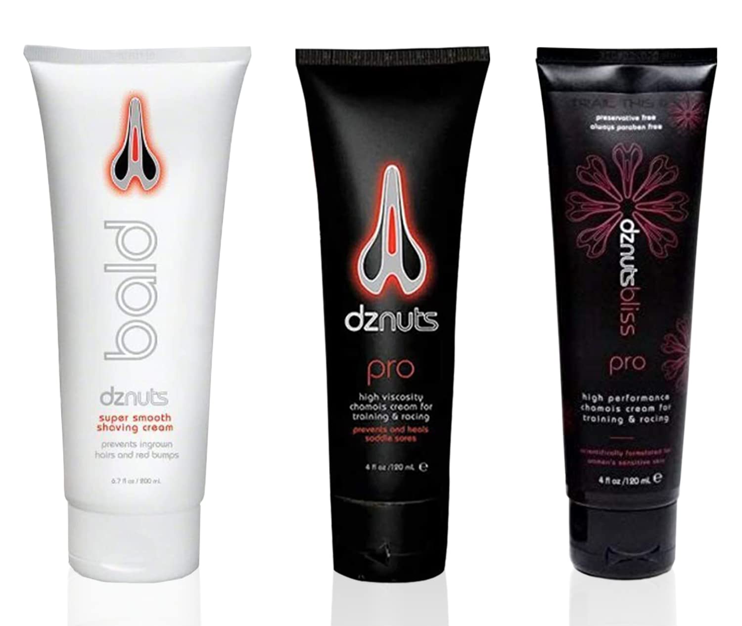 dznuts Pro Chamois Cream, Bliss Chamois Cream & Bald Shaving Cream – Saddle Sores & Razor Burn
