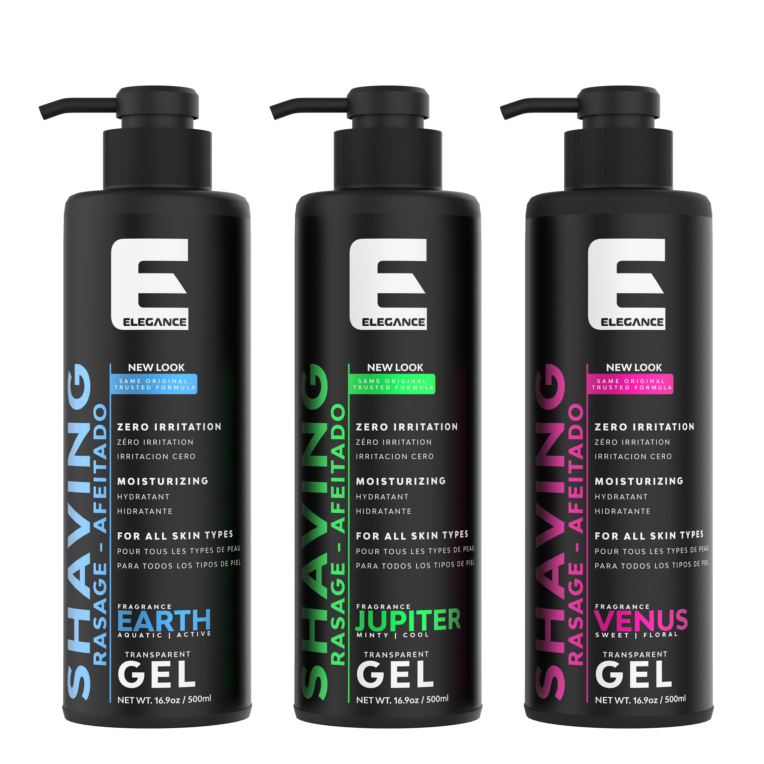E Elegance Transparent Shaving Gel – 16.9 oz, Sweet Floral Venus Fragrance
