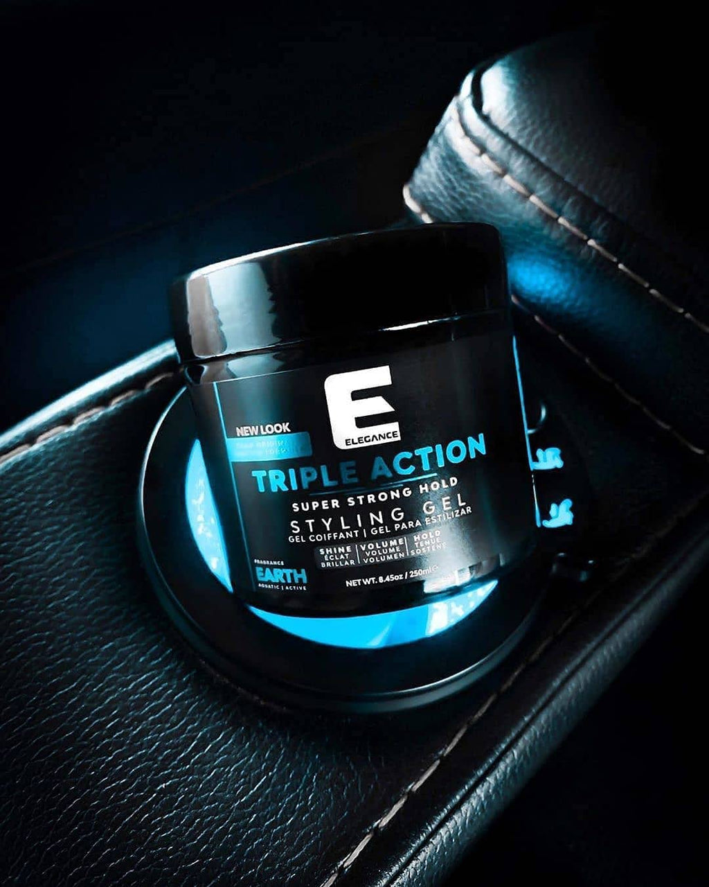 E Elegance Earth Fragrance Triple Action Hair Gel – Strong Hold, Extreme Volume, Long-Lasting Shine | All Hair Types, 33.8 oz