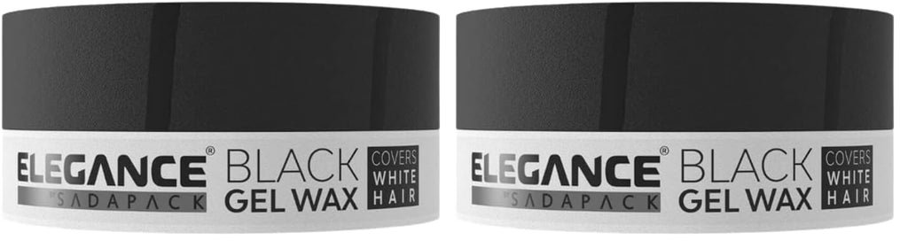 E Elegance Hair Gel Wax Pack of 2 – Black Color, Medium Hold, Shiny Finish