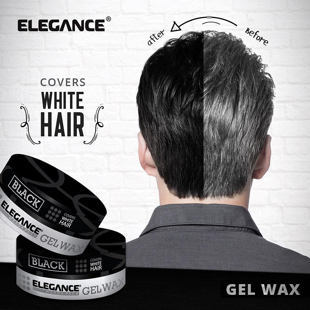E Elegance Hair Gel Wax Pack of 2 – Black Color, Medium Hold, Shiny Finish