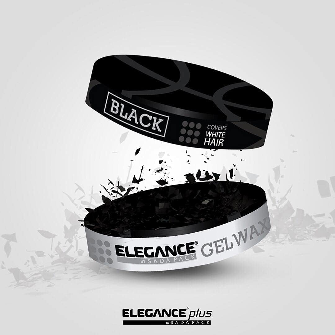 E Elegance Hair Gel Wax Pack of 2 – Black Color, Medium Hold, Shiny Finish