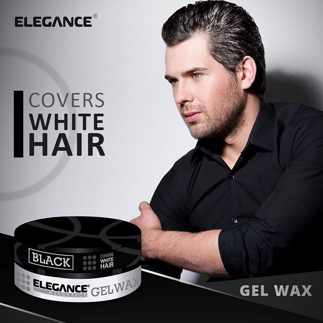 E Elegance Hair Gel Wax Pack of 2 – Black Color, Medium Hold, Shiny Finish
