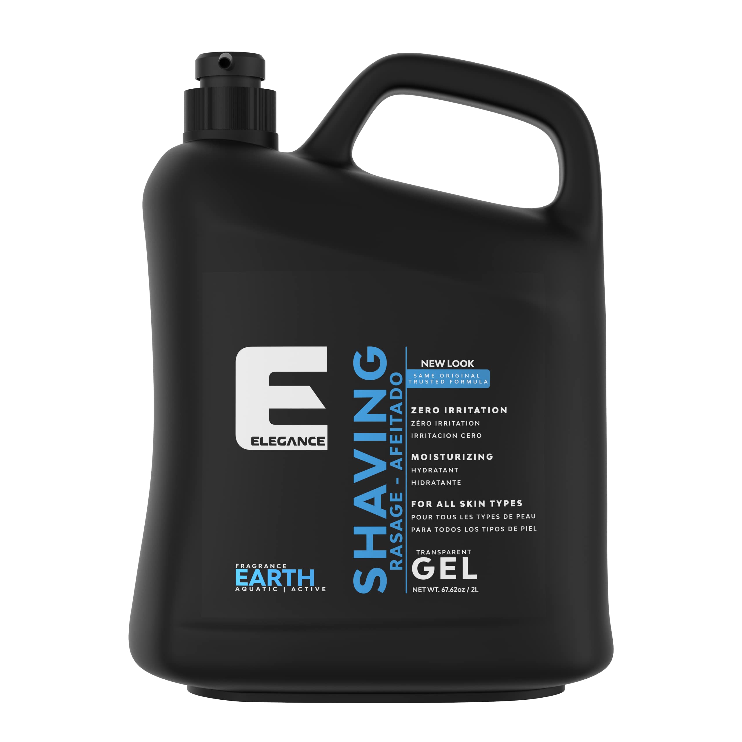 E Elegance Transparent Shaving Gel – Unisex Barber Accessories, Aquatic Earth Fragrance, 4.2 lb