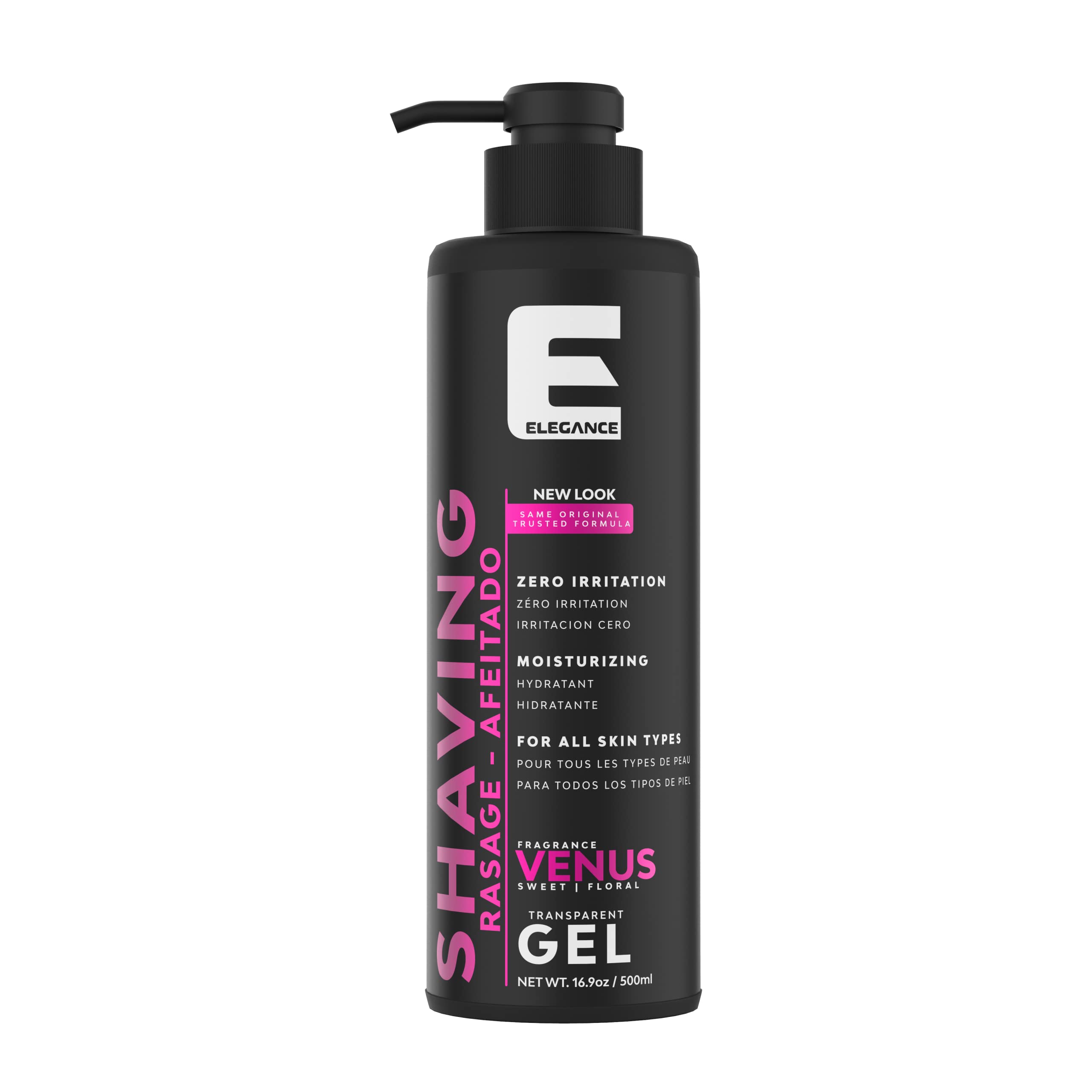 E Elegance Transparent Shaving Gel – 16.9 oz, Sweet Floral Venus Fragrance