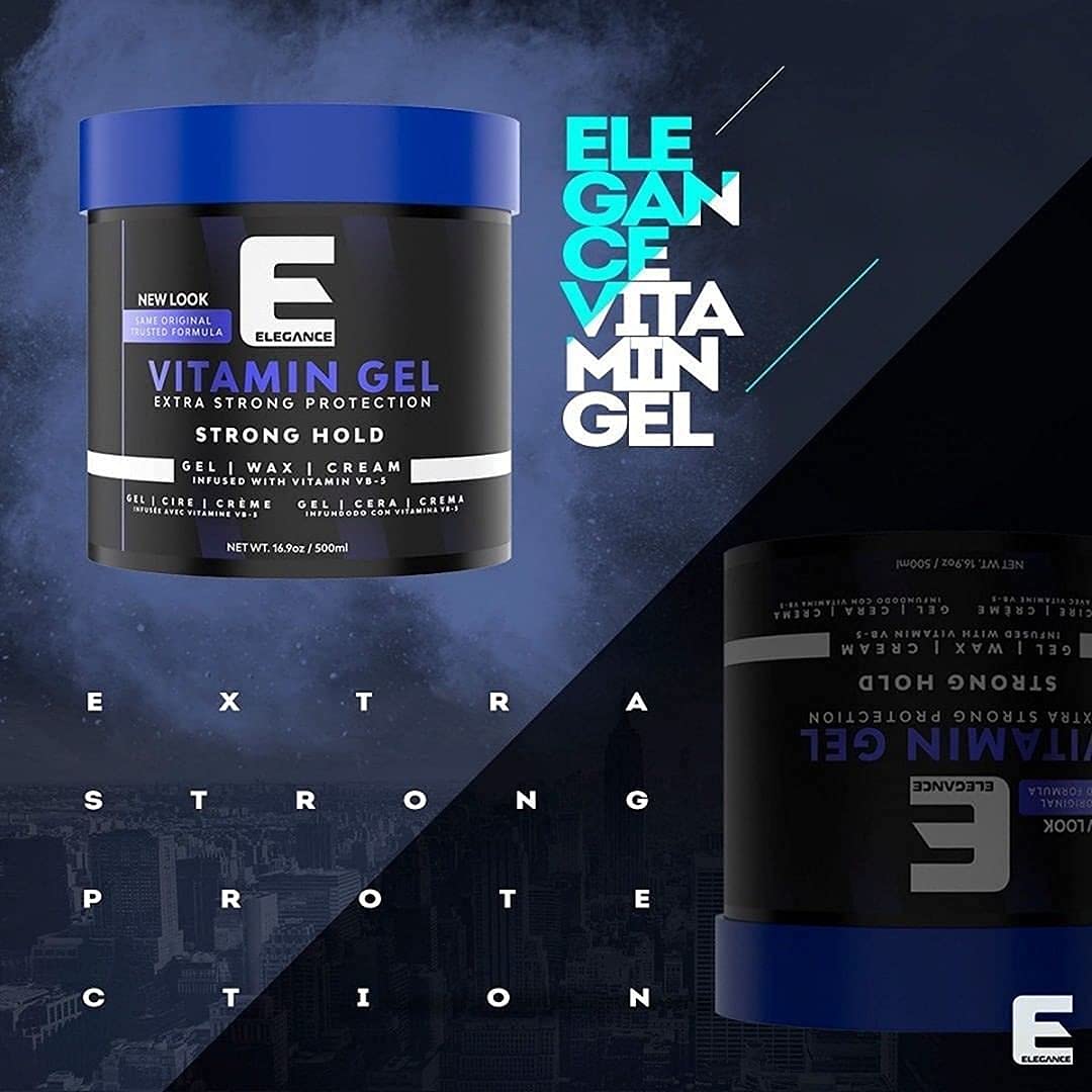 Elegance Vitamin Gel with Pro-VB-5 – 16.9 oz, Strong Hold, Maximum Hair Protection & Natural Shine | E Elegance