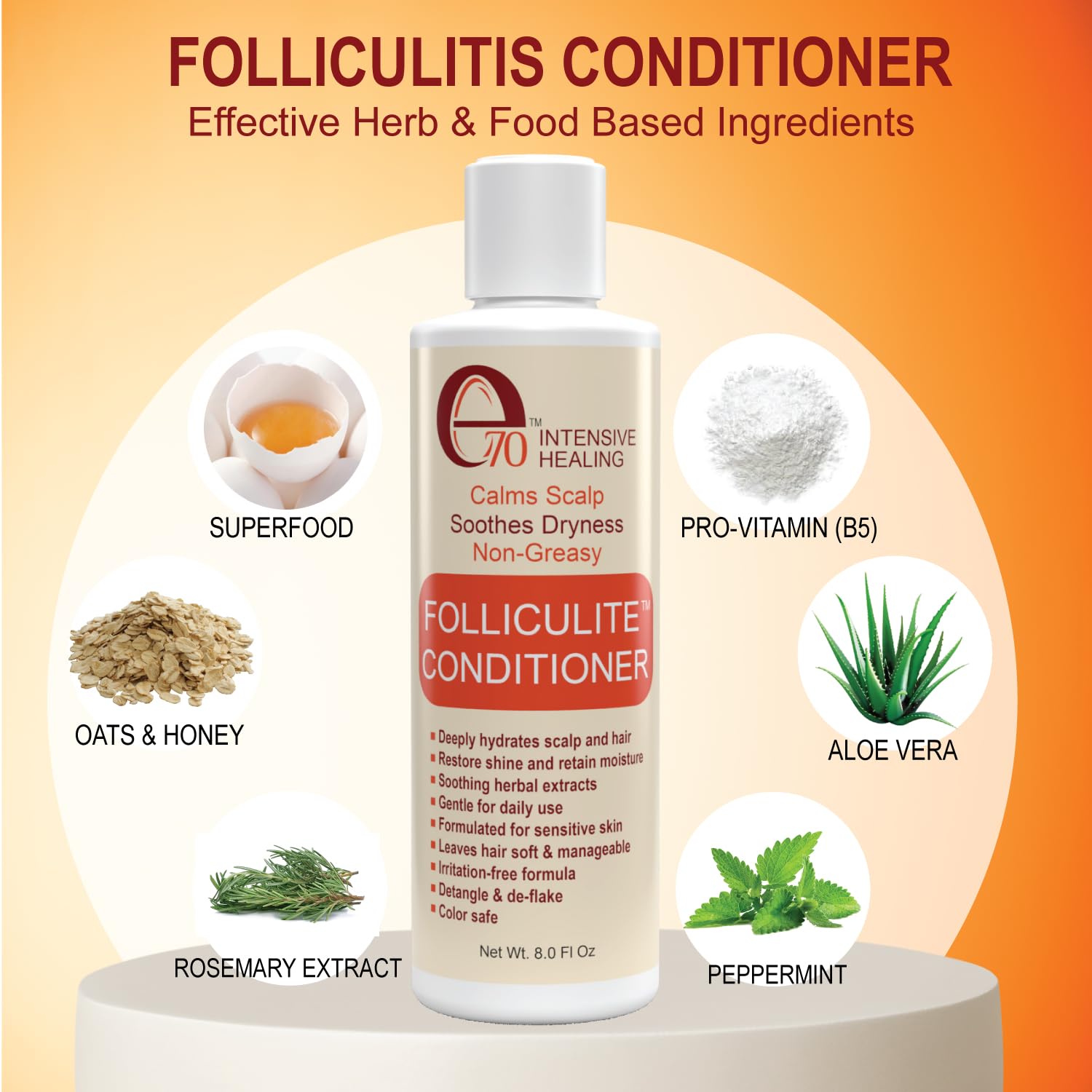 e70 Folliculitis Treatment Conditioner - 3% BHA, Tea Tree & Chamomile, 8 fl oz