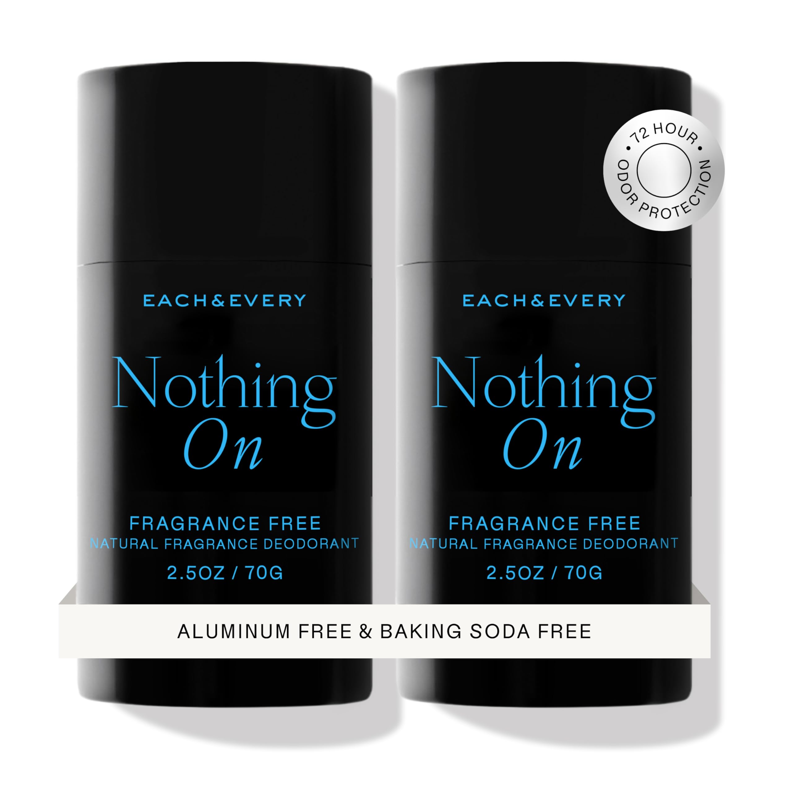 Each & Every Aluminum-Free Deodorant – Unscented, EWG Verified, 2-Pack